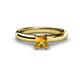1 - Bianca Princess Cut Citrine Solitaire Engagement Ring 