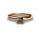 1 - Bianca Princess Cut Smoky Quartz Solitaire Engagement Ring 