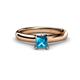 1 - Bianca Princess Cut Blue Diamond Solitaire Engagement Ring 