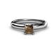 1 - Bianca Princess Cut Smoky Quartz Solitaire Engagement Ring 