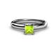 1 - Bianca Princess Cut Peridot Solitaire Engagement Ring 