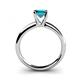 4 - Bianca Princess Cut London Blue Topaz Solitaire Engagement Ring 