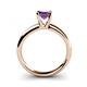 4 - Bianca Princess Cut Amethyst Solitaire Engagement Ring 