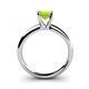 4 - Bianca Princess Cut Peridot Solitaire Engagement Ring 
