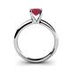 4 - Bianca Princess Cut Rhodolite Garnet Solitaire Engagement Ring 