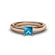 1 - Kyle Princess Cut Blue Diamond Solitaire Engagement Ring 