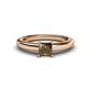 1 - Kyle Princess Cut Smoky Quartz Solitaire Engagement Ring 