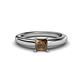1 - Kyle Princess Cut Smoky Quartz Solitaire Engagement Ring 