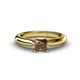 1 - Akila Princess Cut Smoky Quartz Solitaire Engagement Ring 