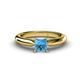1 - Akila Princess Cut Blue Topaz Solitaire Engagement Ring 