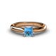 1 - Akila Princess Cut Blue Topaz Solitaire Engagement Ring 