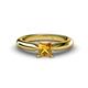1 - Akila Princess Cut Citrine Solitaire Engagement Ring 