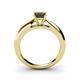 5 - Akila Princess Cut Smoky Quartz Solitaire Engagement Ring 