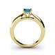 5 - Akila Princess Cut Blue Diamond Solitaire Engagement Ring 