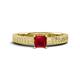 1 - Kaelan 6.00 mm Princess Cut Lab Created Ruby Solitaire Engagement Ring 