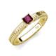 4 - Kaelan 6.00 mm Princess Cut Rhodolite Garnet Solitaire Engagement Ring 