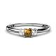 1 - Eadlin Princess Cut Citrine and Diamond Three Stone Engagement Ring 