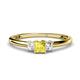 1 - Eadlin Princess Cut Yellow Sapphire and Diamond Three Stone Engagement Ring 