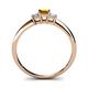 4 - Eadlin Princess Cut Citrine and Diamond Three Stone Engagement Ring 