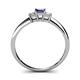 4 - Eadlin Princess Cut Iolite and Diamond Three Stone Engagement Ring 