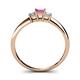 4 - Eadlin Princess Cut Pink Sapphire and Diamond Three Stone Engagement Ring 