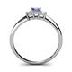 4 - Eadlin Princess Cut Tanzanite and Diamond Three Stone Engagement Ring 