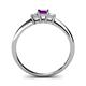4 - Eadlin Princess Cut Amethyst and Diamond Three Stone Engagement Ring 