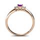 4 - Eadlin Princess Cut Amethyst and Diamond Three Stone Engagement Ring 