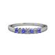 1 - Evia 2.50 mm Princess Cut Tanzanite and Diamond 7 Stone Wedding Band 