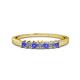 1 - Evia 2.50 mm Princess Cut Tanzanite and Diamond 7 Stone Wedding Band 