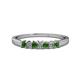 1 - Evia 2.50 mm Princess Cut Green Garnet and Diamond 7 Stone Wedding Band 