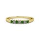 1 - Evia 2.50 mm Princess Cut Green Garnet and Diamond 7 Stone Wedding Band 