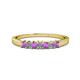 1 - Evia 2.50 mm Princess Cut Amethyst and Diamond 7 Stone Wedding Band 