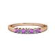 1 - Evia 2.50 mm Princess Cut Amethyst and Diamond 7 Stone Wedding Band 