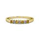 1 - Evia 2.50 mm Princess Cut Citrine and Diamond 7 Stone Wedding Band 