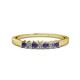 1 - Evia 2.50 mm Princess Cut Iolite and Diamond 7 Stone Wedding Band 