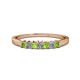 1 - Evia 2.50 mm Princess Cut Peridot and Diamond 7 Stone Wedding Band 