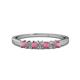 1 - Evia 2.50 mm Princess Cut Rhodolite Garnet and Diamond 7 Stone Wedding Band 
