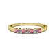 1 - Evia 2.50 mm Princess Cut Rhodolite Garnet and Diamond 7 Stone Wedding Band 