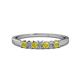 1 - Evia 2.50 mm Princess Cut Yellow Sapphire and Diamond 7 Stone Wedding Band 