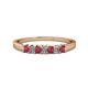 1 - Evia 2.50 mm Princess Cut Ruby and Diamond 7 Stone Wedding Band 