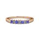 1 - Evia 2.50 mm Princess Cut Tanzanite and Diamond 7 Stone Wedding Band 