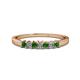 1 - Evia 2.50 mm Princess Cut Green Garnet and Diamond 7 Stone Wedding Band 