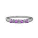 1 - Evia 2.50 mm Princess Cut Amethyst and Diamond 7 Stone Wedding Band 