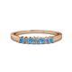 1 - Evia 2.50 mm Princess Cut Blue Topaz and Diamond 7 Stone Wedding Band 