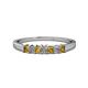 1 - Evia 2.50 mm Princess Cut Citrine and Diamond 7 Stone Wedding Band 