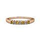 1 - Evia 2.50 mm Princess Cut Citrine and Diamond 7 Stone Wedding Band 