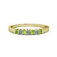 1 - Evia 2.50 mm Princess Cut Peridot and Diamond 7 Stone Wedding Band 