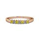 1 - Evia 2.50 mm Princess Cut Yellow Sapphire and Diamond 7 Stone Wedding Band 