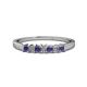 1 - Evia 2.50 mm Princess Cut Iolite and Diamond 7 Stone Wedding Band 